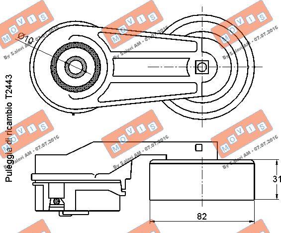 MOVIS AST3332 - Ремъчен обтегач, пистов ремък vvparts.bg