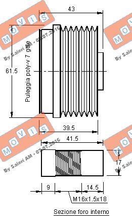 MOVIS AST2971 - Ремъчна шайба, генератор vvparts.bg