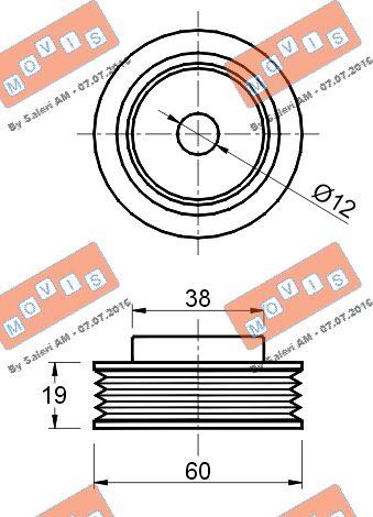 MOVIS AST2495 - Паразитна / водеща ролка, пистов ремък vvparts.bg