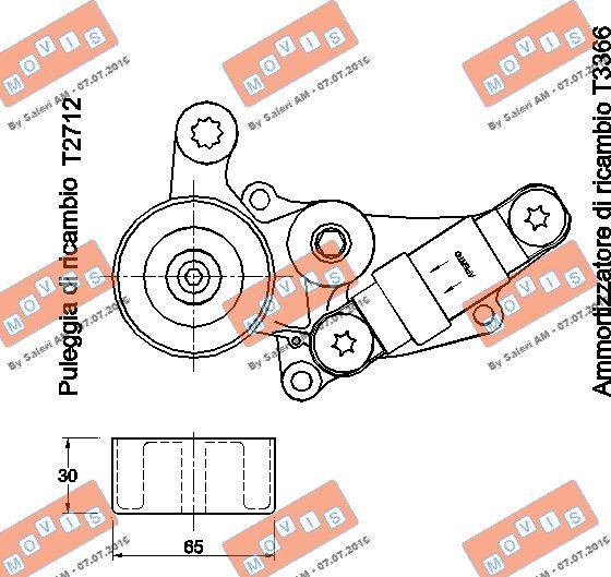 MOVIS AST2454 - Ремъчен обтегач, пистов ремък vvparts.bg