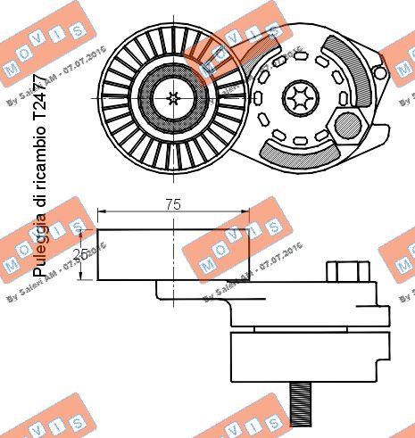 MOVIS AST2476 - Ремъчен обтегач, пистов ремък vvparts.bg