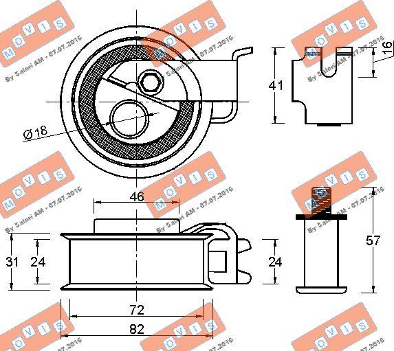 MOVIS AST2554 - Обтяжна ролка, ангренаж vvparts.bg