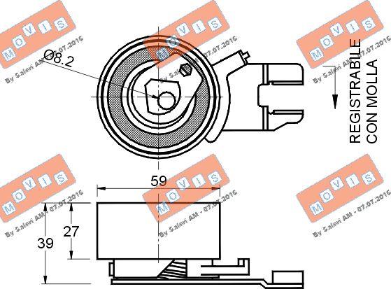 MOVIS AST2506 - Обтяжна ролка, ангренаж vvparts.bg