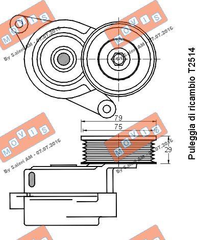 MOVIS AST2513 - Ремъчен обтегач, пистов ремък vvparts.bg