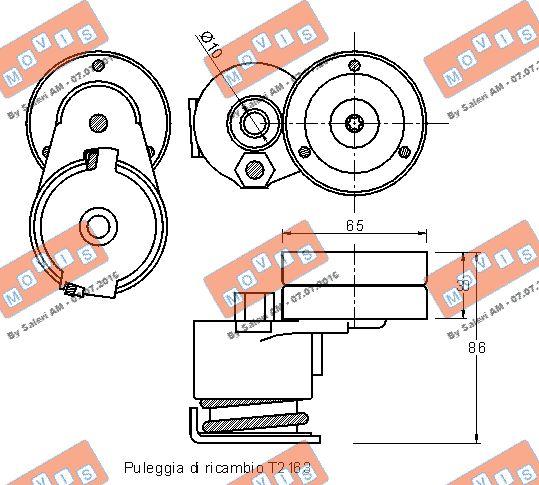 MOVIS AST2535 - Ремъчен обтегач, пистов ремък vvparts.bg