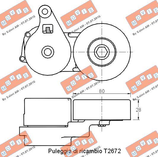 MOVIS AST2671 - Ремъчен обтегач, пистов ремък vvparts.bg