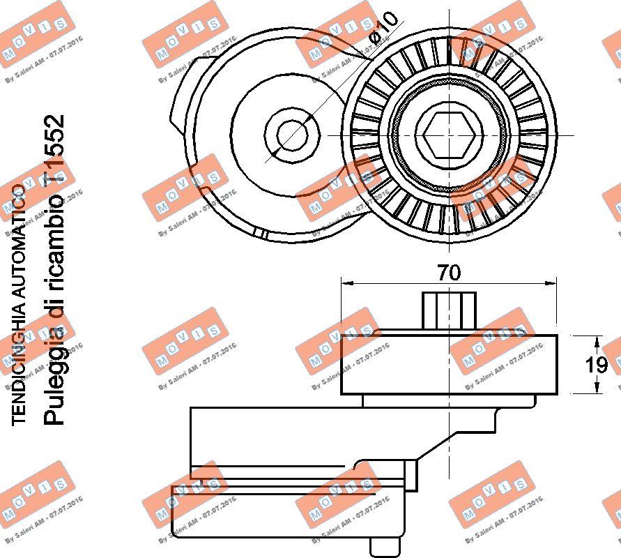 MOVIS AST2045 - Ремъчен обтегач, пистов ремък vvparts.bg