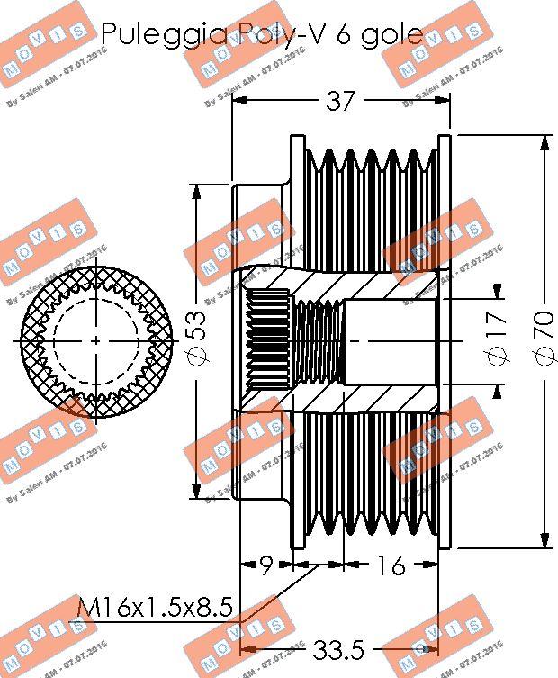 MOVIS AST2059 - Ремъчна шайба, генератор vvparts.bg