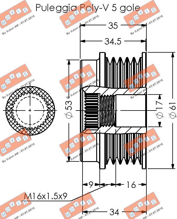 MOVIS AST2061 - Ремъчна шайба, генератор vvparts.bg