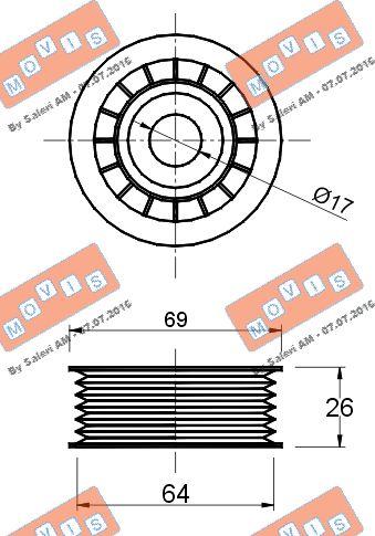 MOVIS AST2168 - Паразитна / водеща ролка, пистов ремък vvparts.bg