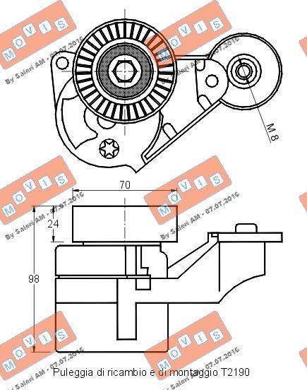 MOVIS AST2188 - Ремъчен обтегач, пистов ремък vvparts.bg