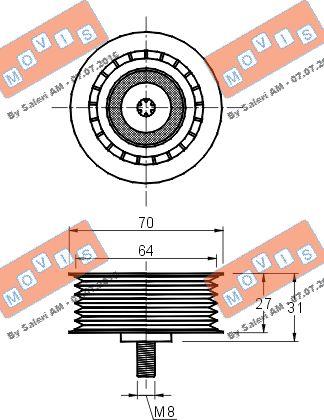 MOVIS AST2819 - Паразитна / водеща ролка, пистов ремък vvparts.bg