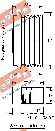 MOVIS AST2360 - Ремъчна шайба, генератор vvparts.bg