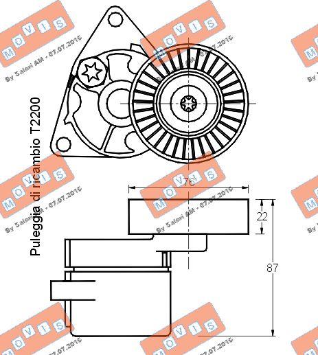 MOVIS AST2205 - Ремъчен обтегач, пистов ремък vvparts.bg