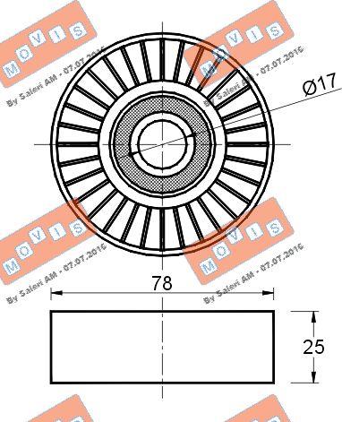 MOVIS AST2216 - Паразитна / водеща ролка, пистов ремък vvparts.bg