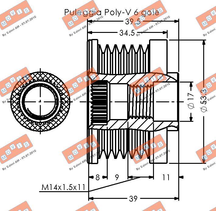 MOVIS AST2237 - Ремъчна шайба, генератор vvparts.bg