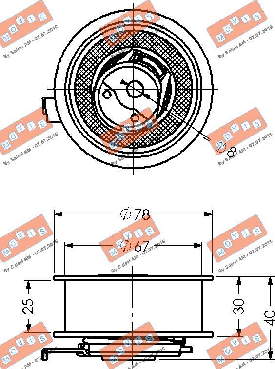 MOVIS AST2227 - Обтяжна ролка, ангренаж vvparts.bg