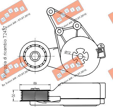 MOVIS AST2737 - Ремъчен обтегач, пистов ремък vvparts.bg