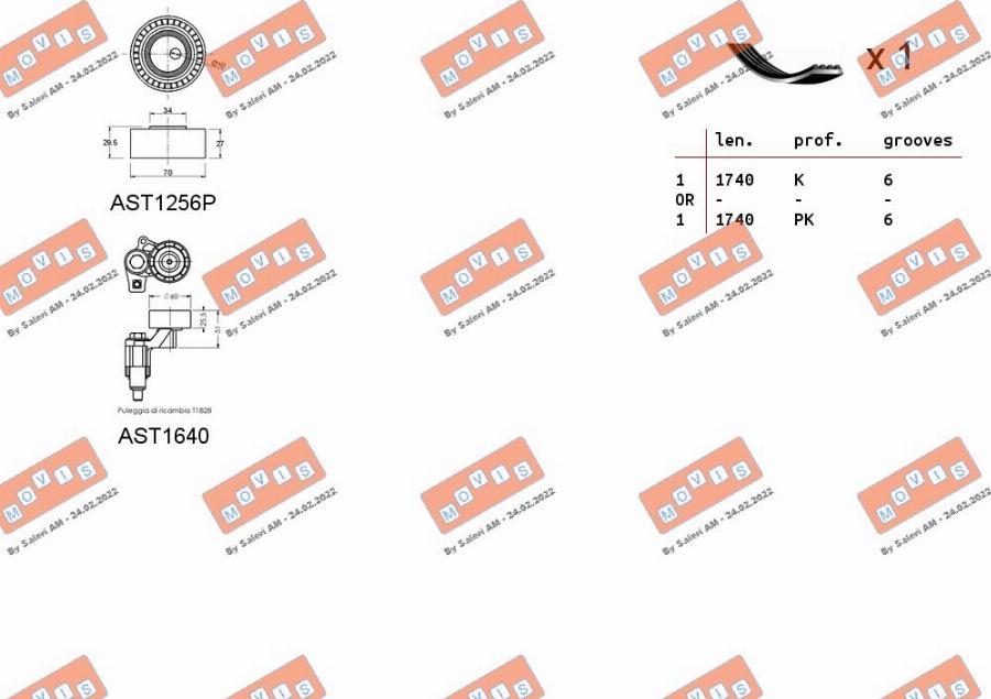 MOVIS ASTA0090 - Комплект пистов ремък vvparts.bg