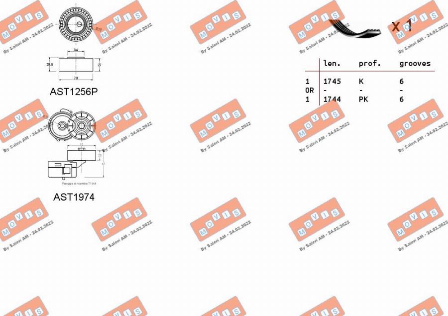 MOVIS ASTA0049 - Комплект пистов ремък vvparts.bg