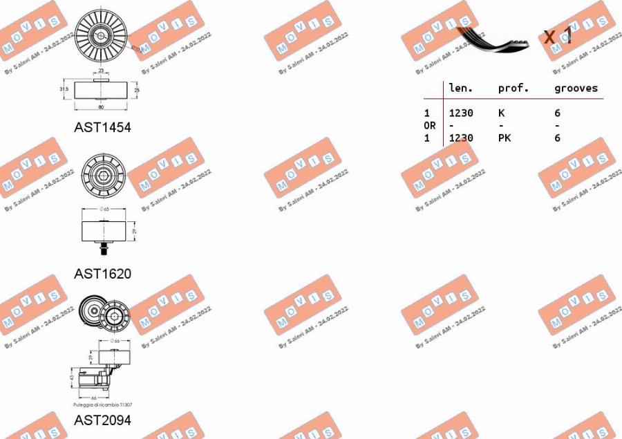 MOVIS ASTA0059 - Комплект пистов ремък vvparts.bg