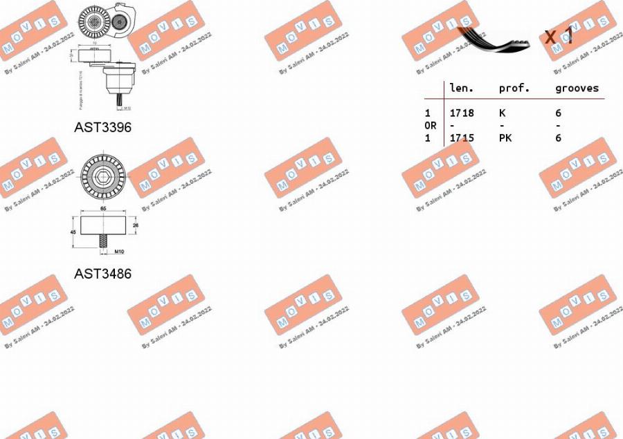 MOVIS ASTA0063 - Комплект пистов ремък vvparts.bg