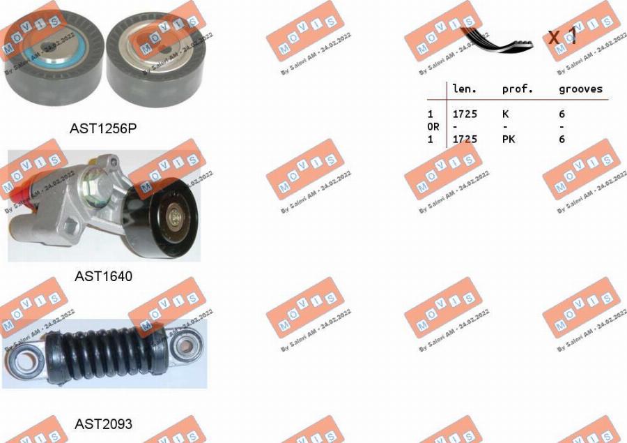 MOVIS ASTA0089 - Комплект пистов ремък vvparts.bg