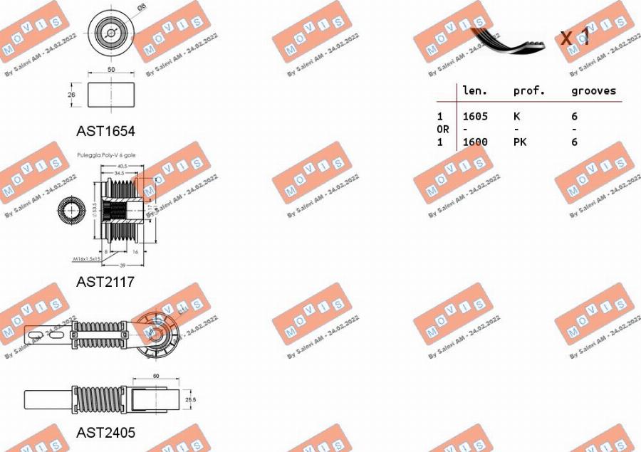 MOVIS ASTA0082 - Комплект пистов ремък vvparts.bg