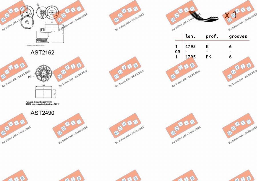 MOVIS ASTA0024 - Комплект пистов ремък vvparts.bg