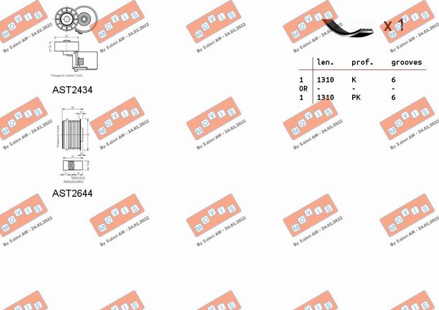 MOVIS ASTA0104 - Комплект пистов ремък vvparts.bg