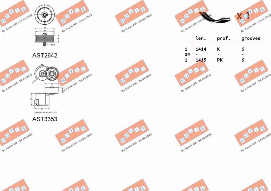 MOVIS ASTA0105 - Комплект пистов ремък vvparts.bg