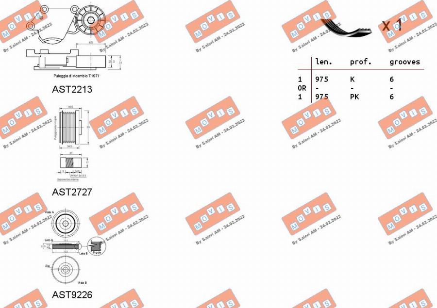 MOVIS ASTA0110 - Комплект пистов ремък vvparts.bg