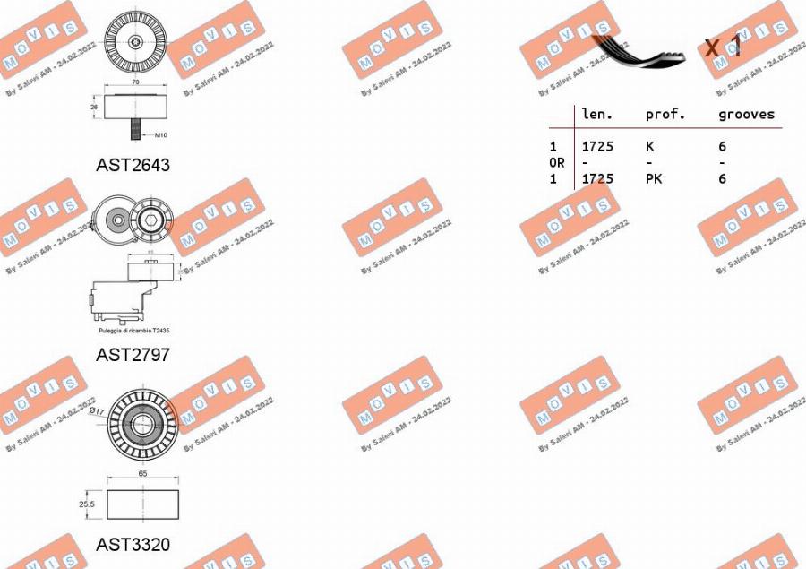 MOVIS ASTA0118 - Комплект пистов ремък vvparts.bg