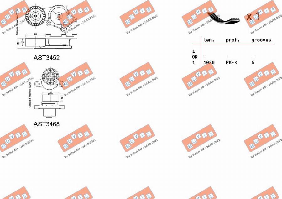 MOVIS ASTA0135 - Комплект пистов ремък vvparts.bg