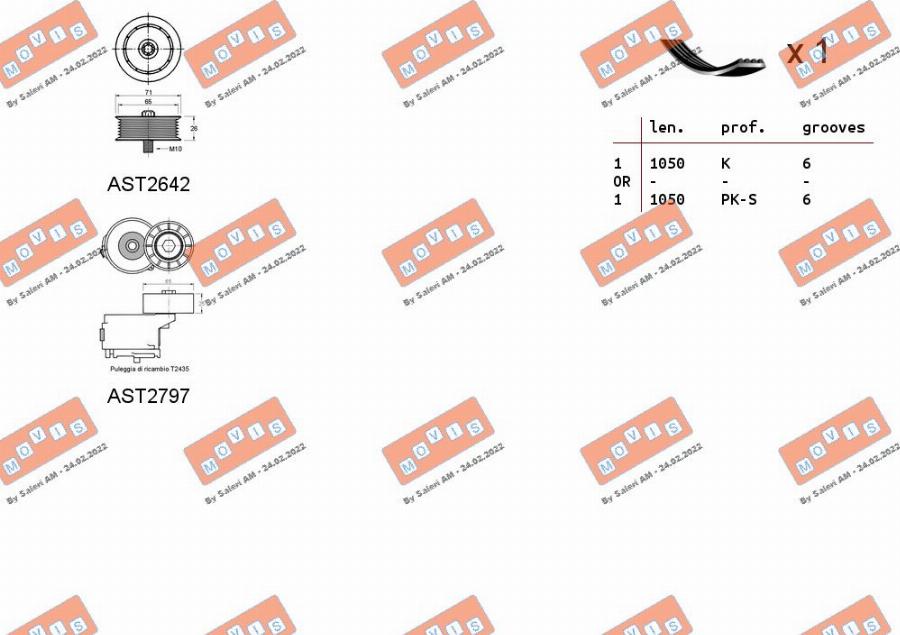 MOVIS ASTA0129 - Комплект пистов ремък vvparts.bg