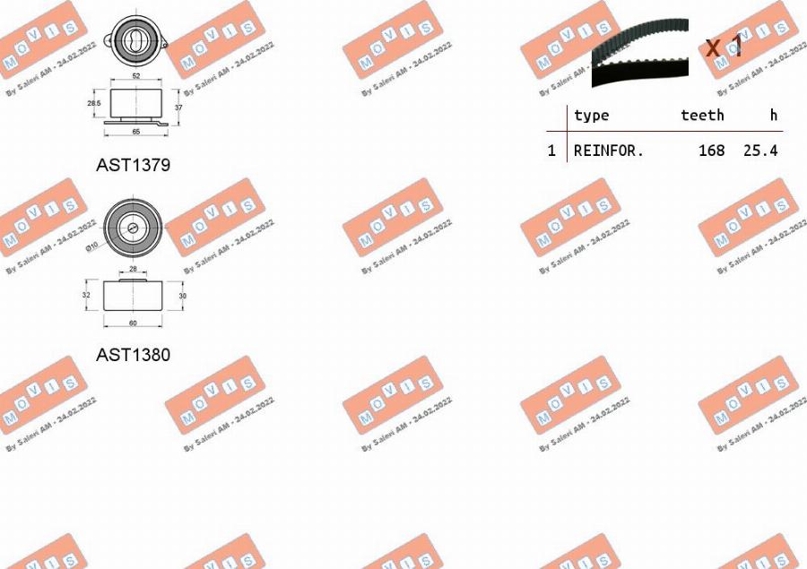 MOVIS ASTK0999 - Комплект ангренажен ремък vvparts.bg