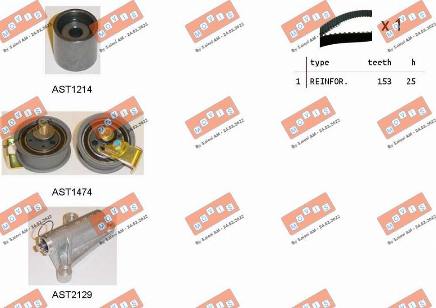 MOVIS ASTK0910C - Комплект ангренажен ремък vvparts.bg