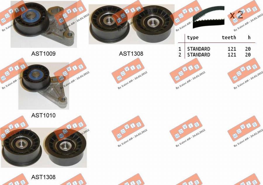 MOVIS ASTK0889 - Комплект ангренажен ремък vvparts.bg