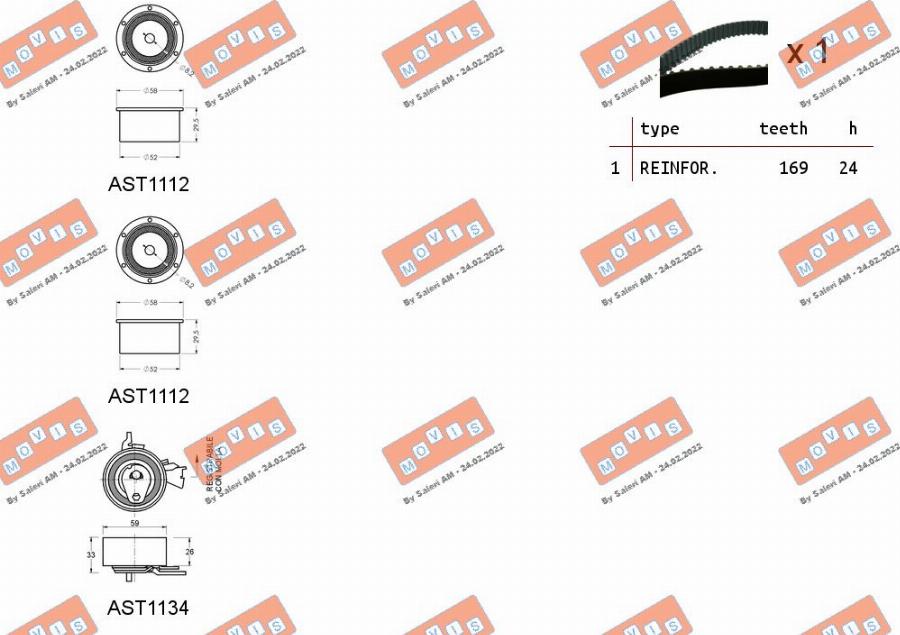 MOVIS ASTK0830 - Комплект ангренажен ремък vvparts.bg