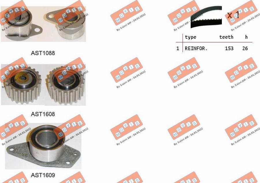 MOVIS ASTK0829 - Комплект ангренажен ремък vvparts.bg