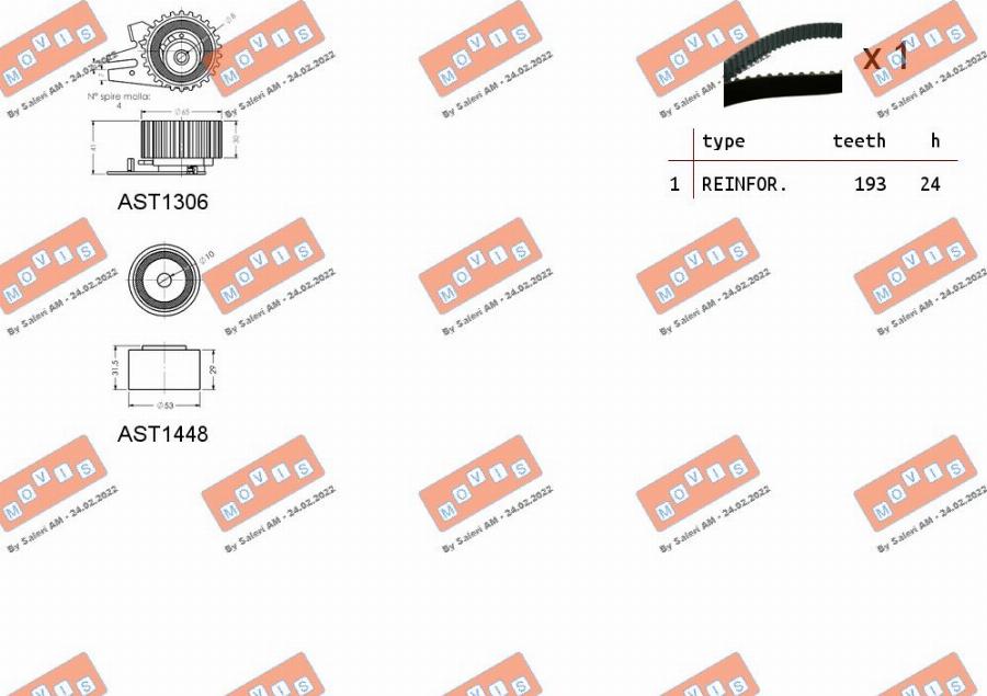 MOVIS ASTK0826 - Комплект ангренажен ремък vvparts.bg