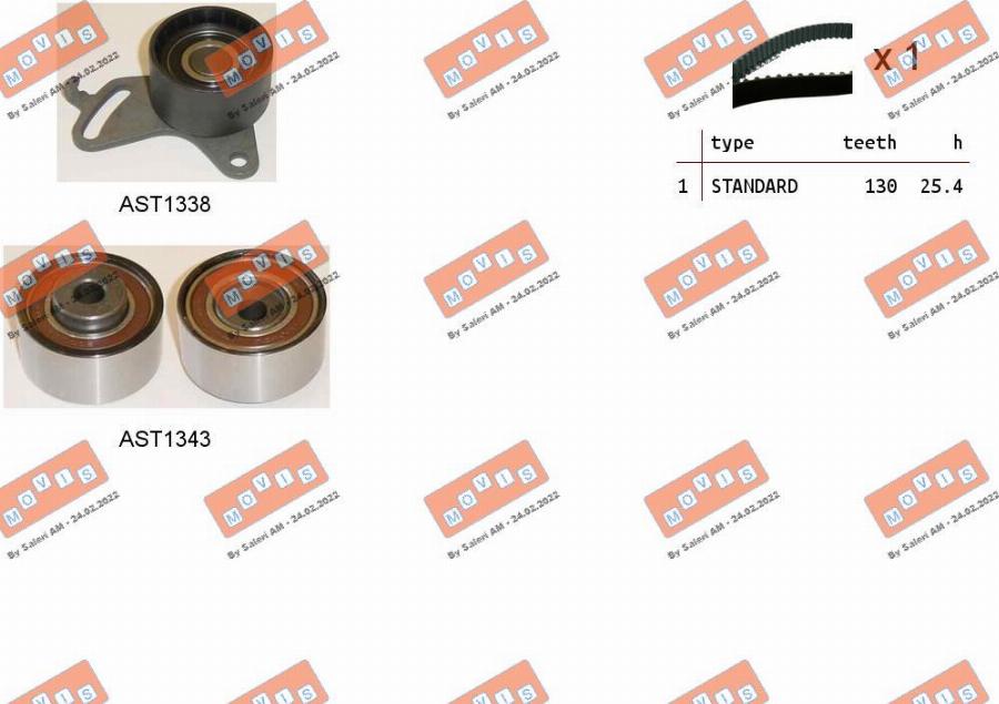 MOVIS ASTK0873 - Комплект ангренажен ремък vvparts.bg