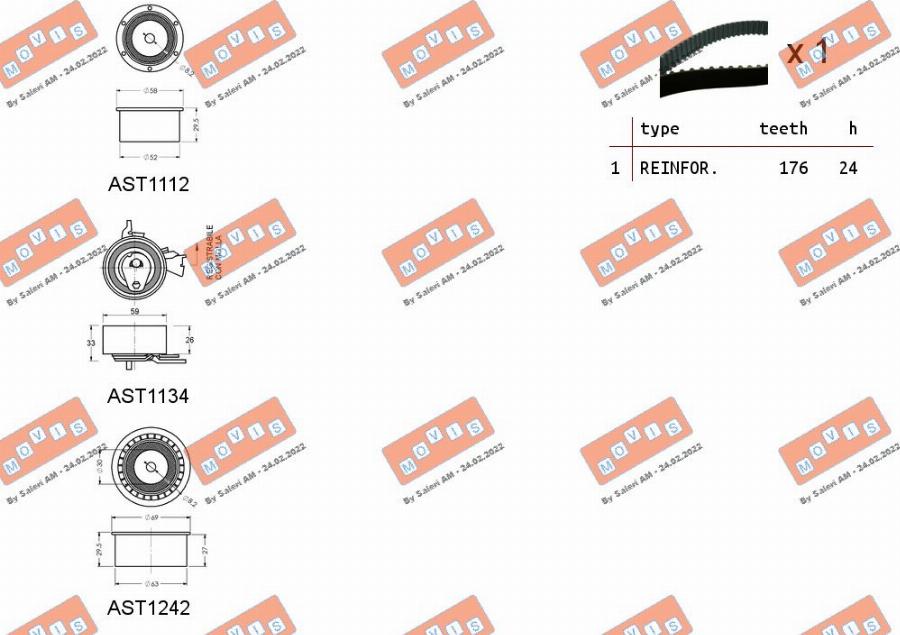 MOVIS ASTK1046 - Комплект ангренажен ремък vvparts.bg