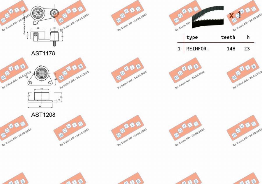 MOVIS ASTK1011 - Комплект ангренажен ремък vvparts.bg