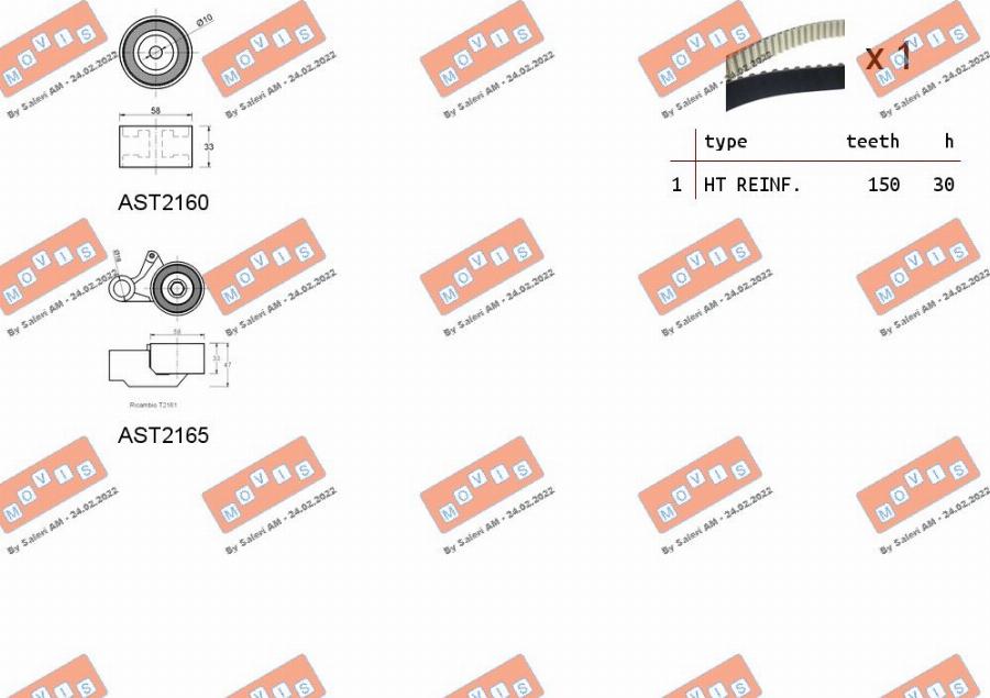 MOVIS ASTK1082 - Комплект ангренажен ремък vvparts.bg