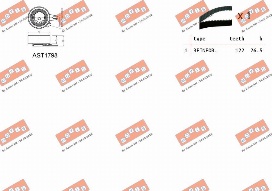 MOVIS ASTK1033 - Комплект ангренажен ремък vvparts.bg