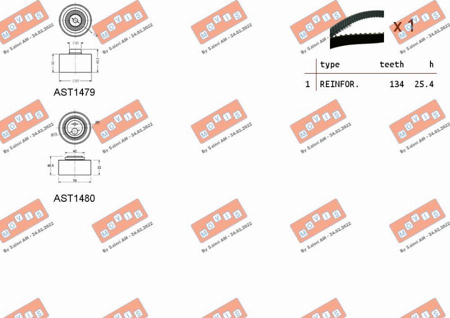 MOVIS ASTK1029 - Комплект ангренажен ремък vvparts.bg