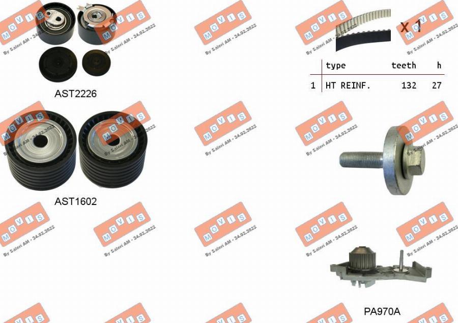 MOVIS ASTK1147PA - Водна помпа+ к-кт ангренажен ремък vvparts.bg