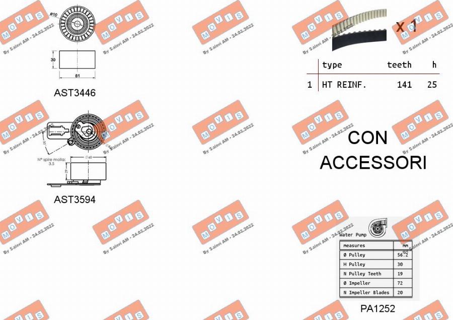 MOVIS ASTK1159PA - Водна помпа+ к-кт ангренажен ремък vvparts.bg