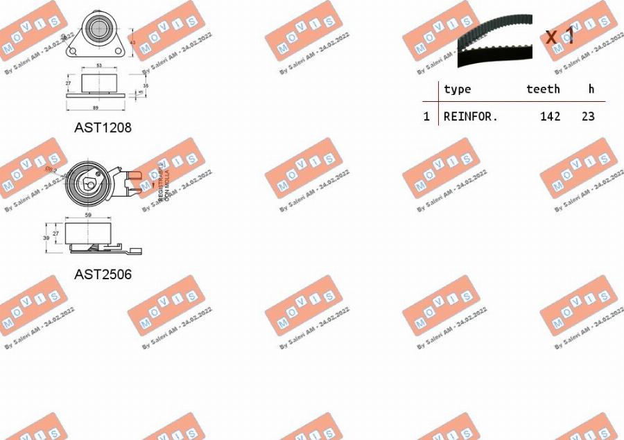 MOVIS ASTK1154 - Комплект ангренажен ремък vvparts.bg